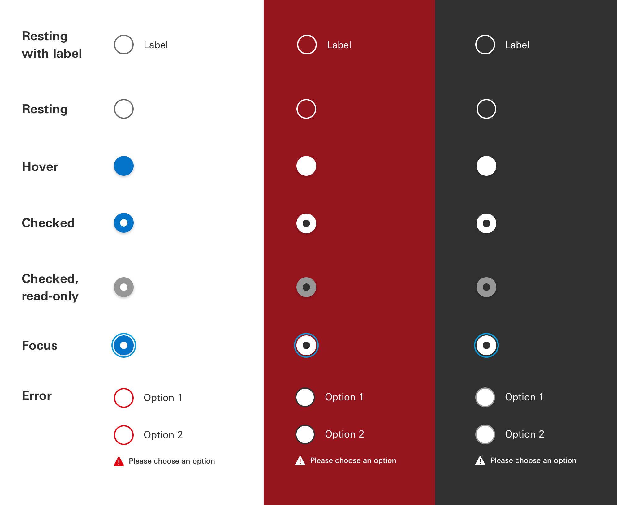 Radio buttons
