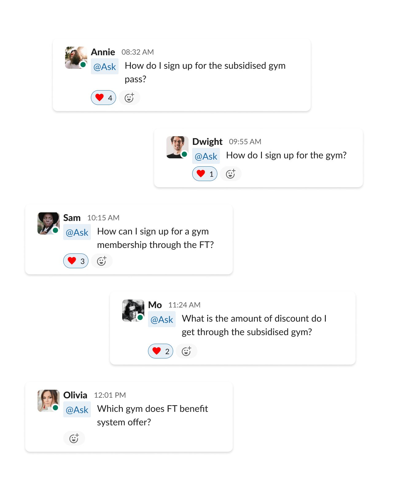 Examples of user feedback.